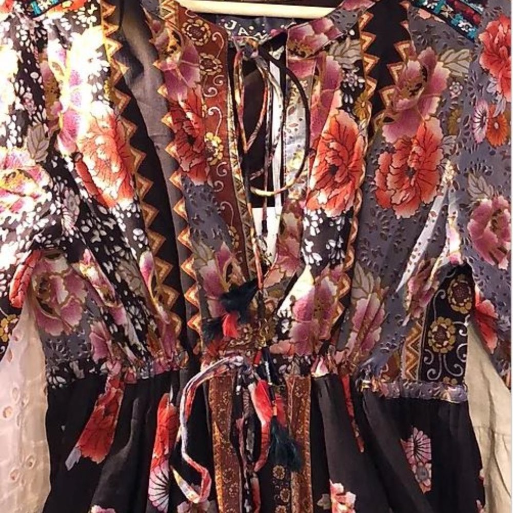 Lydia cotton patchwork floral prairie maxi dress - Picture 2 of 9